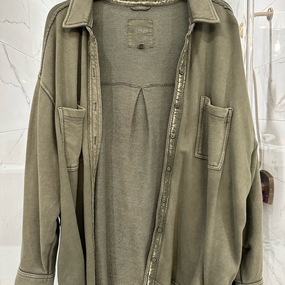 Green Aerie comfy oversized shacket!